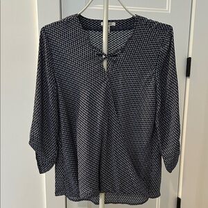 Maurices Navy and White Patterned Blouse